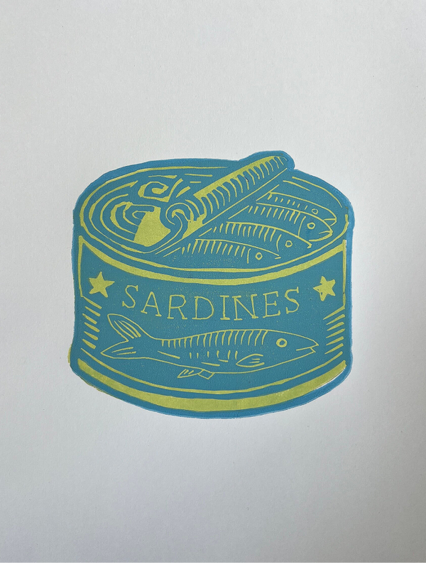 Linosnede Sardines rond blik