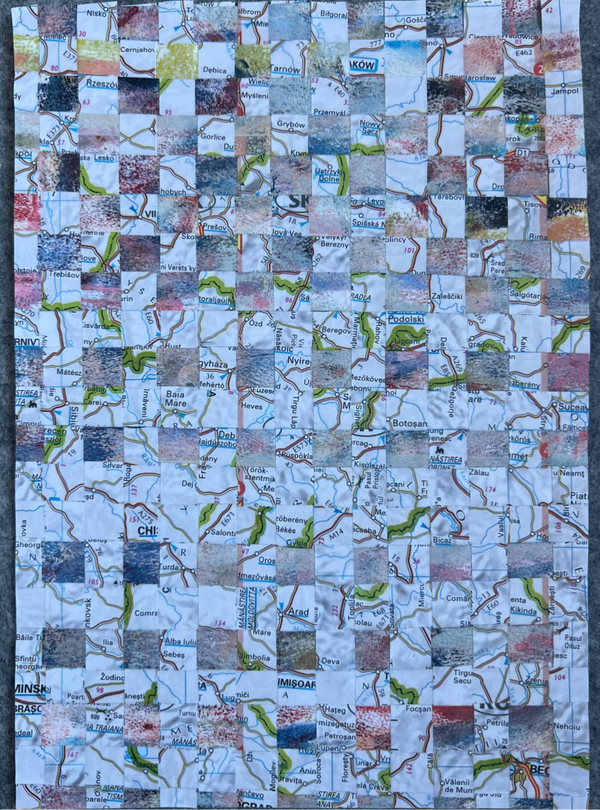 Geweven werk “ verdwaald 1”.