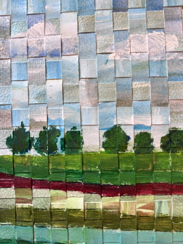 geweven werk met landschap