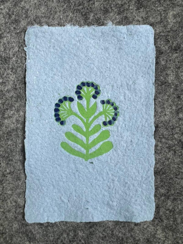 Set van twee linoprints art deco stijl bloemen