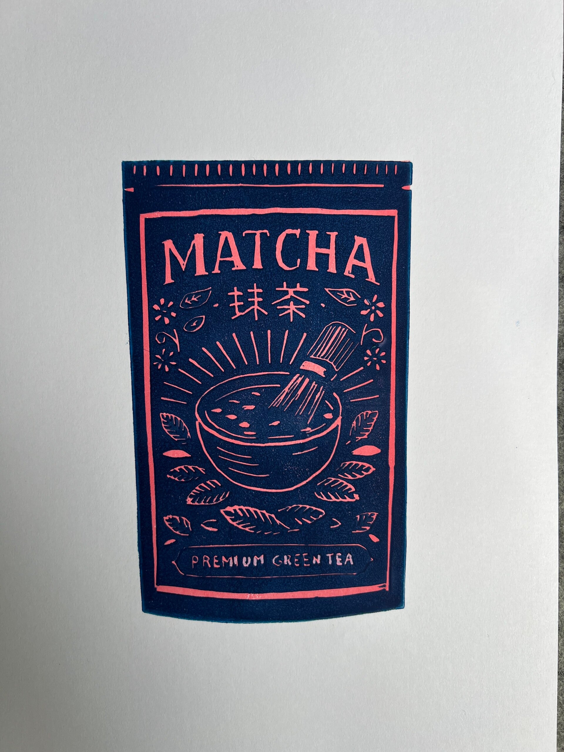 Matcha in blauw en roze