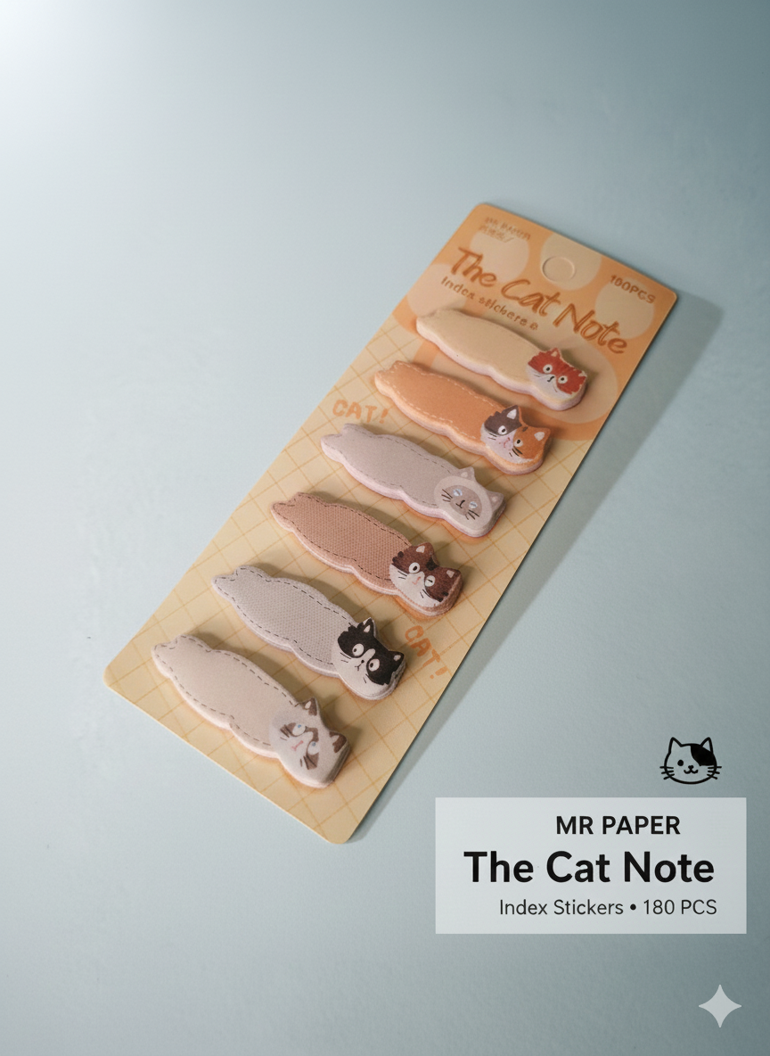 🐾 Pack de Notas Adhesivas Kawaii "The Cat Note" (180 pzas.) 😻