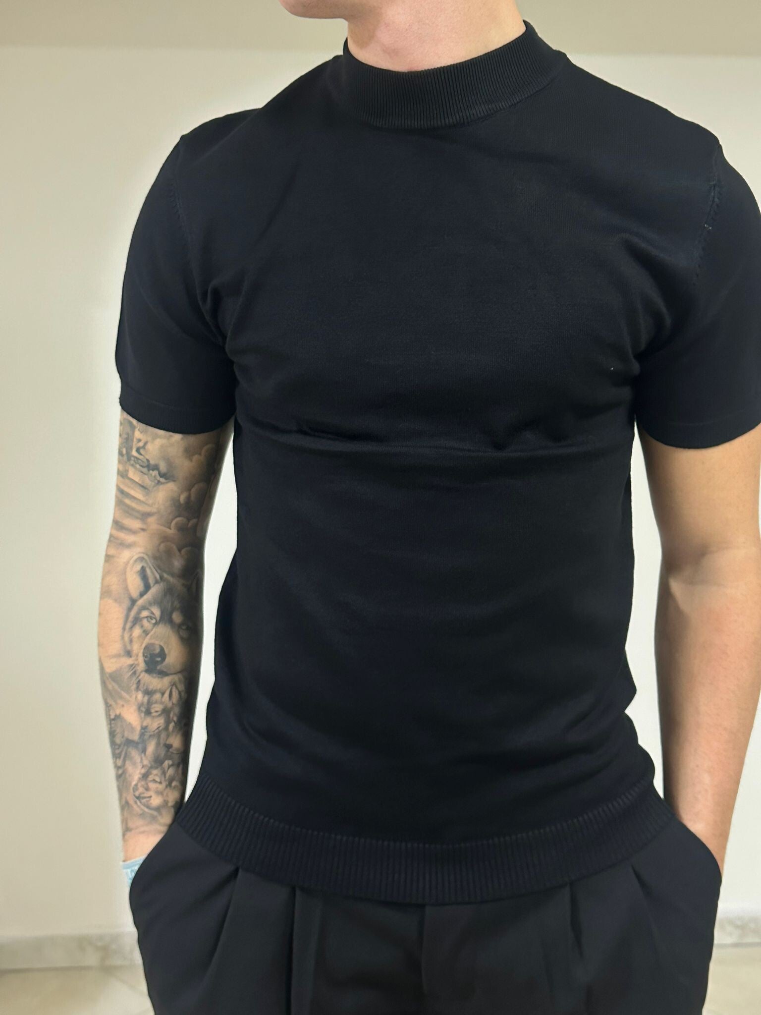 t-shirt maglioncino a girocollo