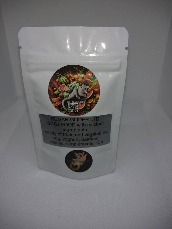 SGS2 Sugar Glider Food fresh frozen mush WITH CALCIUM 50ml SMALL BAG easy to store in the freezer❄️❄️❄️
