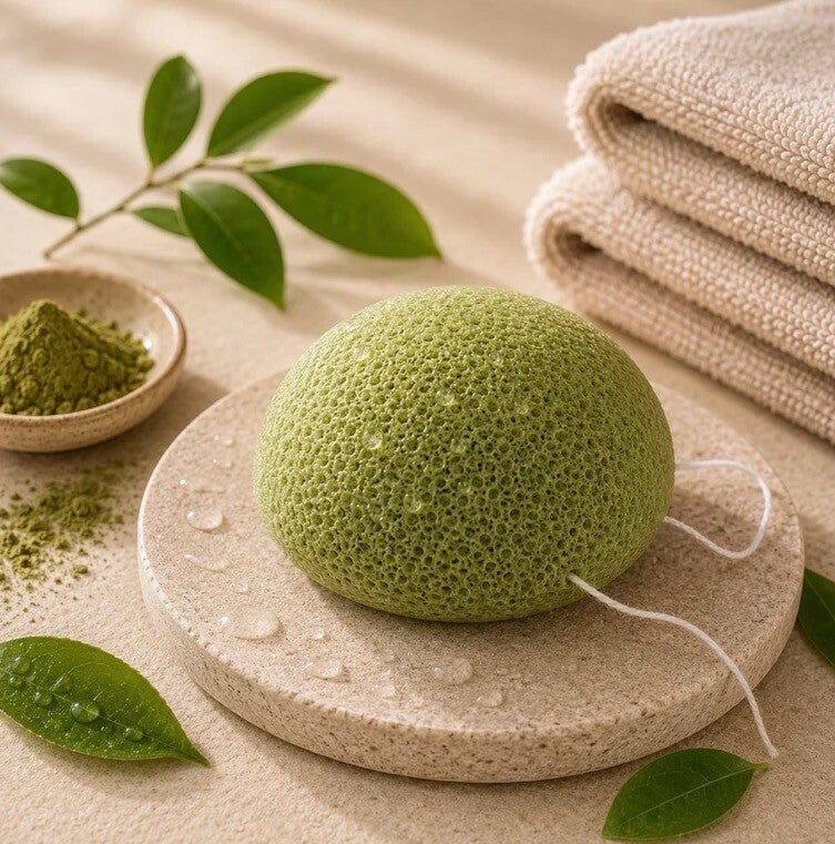 Konjac spons - Groene Thee