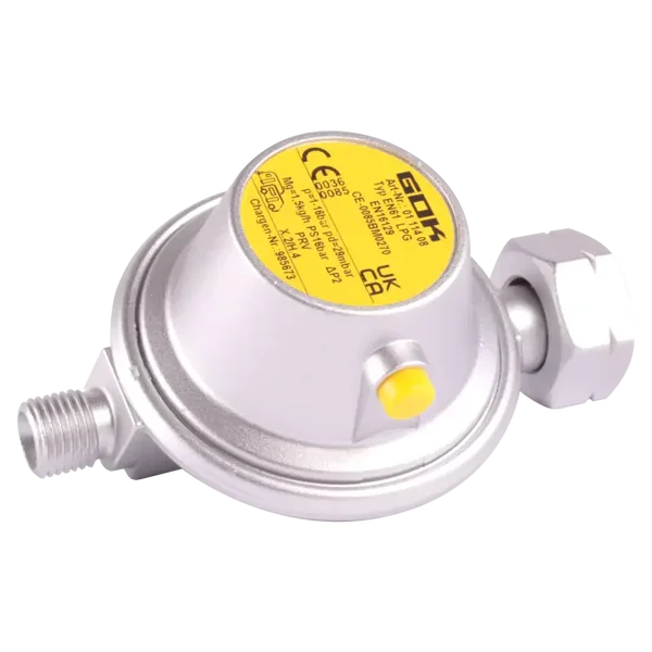 GOK - Veiligheidsdrukregelaar met Afblaasventiel - 1/4 linkse aansluiting - 30mb - 0410020B