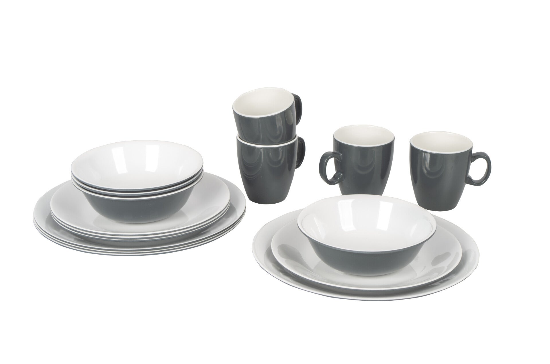 Bo-Camp - Servies - Two-tone - 16 Delig - Grijs - 6181274