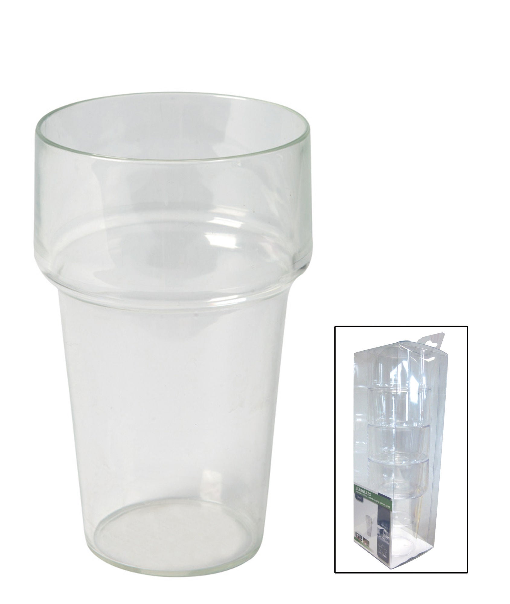 Bo-Camp - Bierglas - Kunststof - 4 Stuks - 250 ml - 6101470