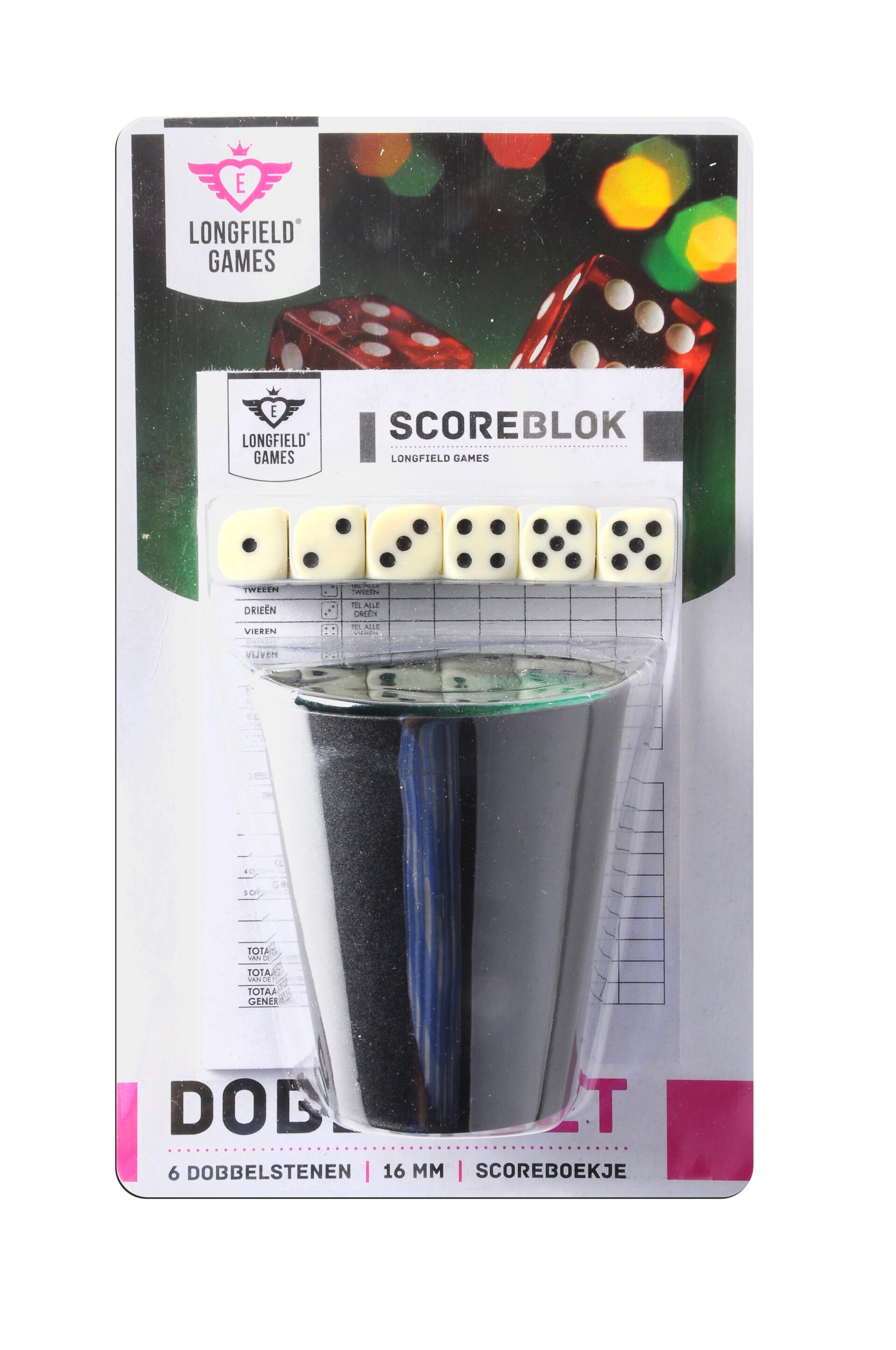 Dobbelsteenset - Scoreblok - 6 Dobbelstenen - 9837000