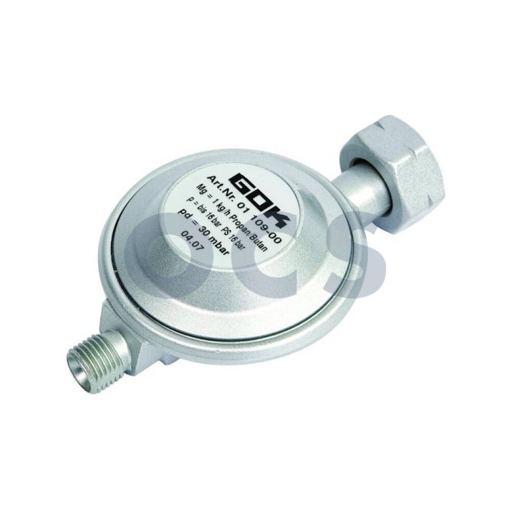 GOK - Drukregelaar - Universeel - 1/4"" - Linkse aansluiting - 30 mBar - 0410014B