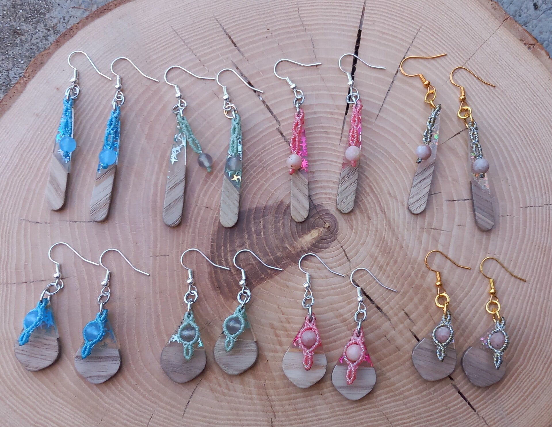 Résine et paillettes