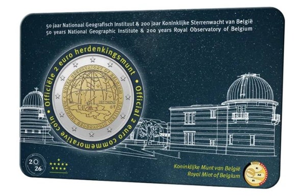 2026 - 2 euro CC "50 jaar NGI & 200 jaar Sterrenwacht" (BU in NL coincard)