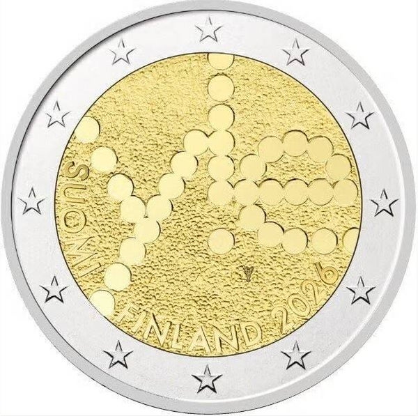 2026 - 2 euro CC "100 jaar Finse Radio Omroep YLE" (UNC)