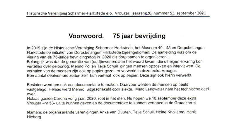 Vrouger, jaargang 26, voorwoord nr 53, september 2021