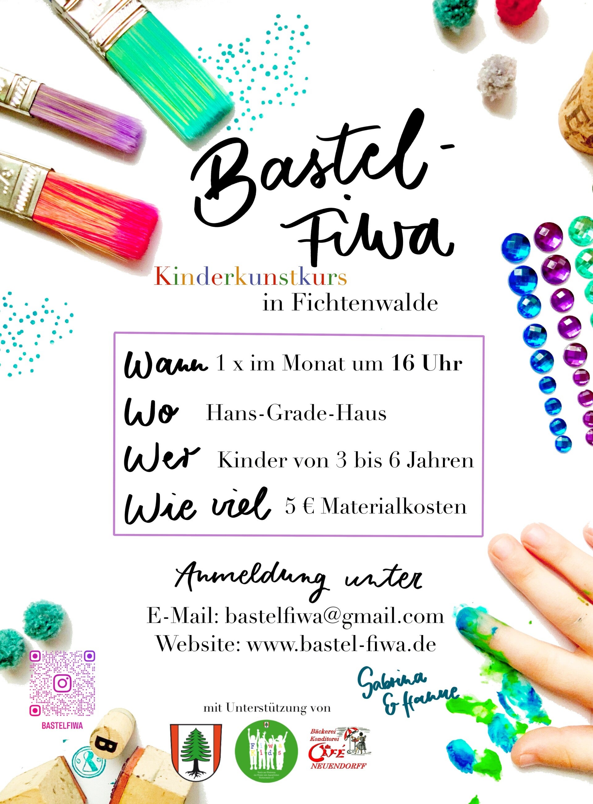 Bastel-Fiwa in Fichtenwalde (Beelitz), Kinderkunstkurse, Kreativkurse, Bastelkurse für Kinder, basteln, Bastelfiwa, Gruppenarbeit, Kinder, kreativ, gesellig, zusammen malen, zusammen basteln, Bastelkurs, Nachmittag, Bastelnachmittag