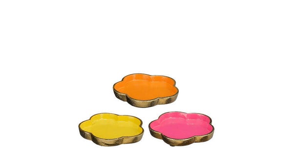 Decoratie schaaltjes GEEL  h1,5xd11cm
