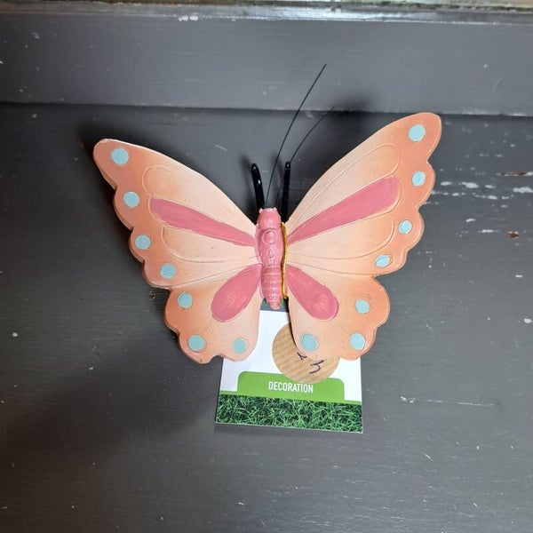 Vlinder oranje 12x12 cm