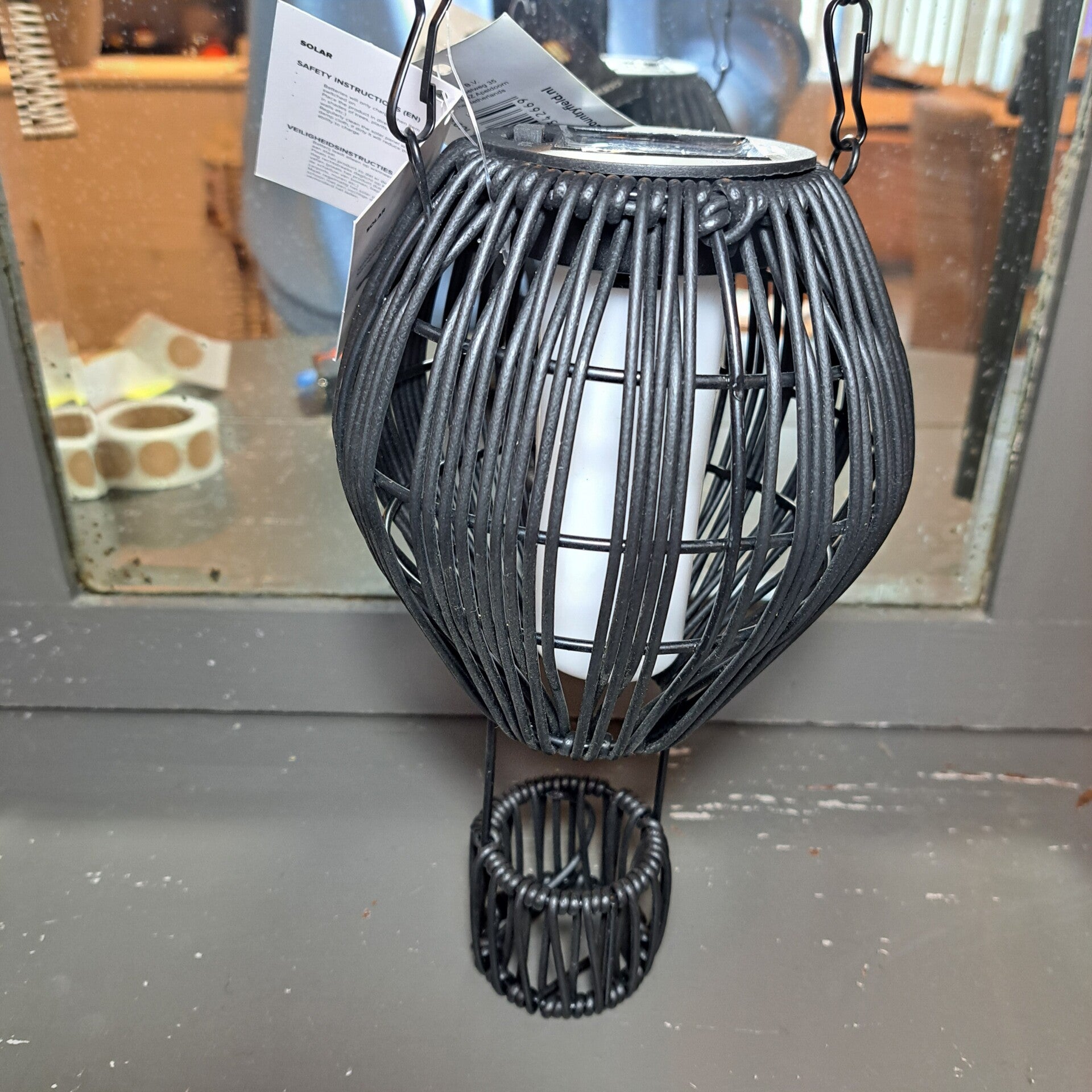 Luchtballon buitenlamp zwart 24cm hoog