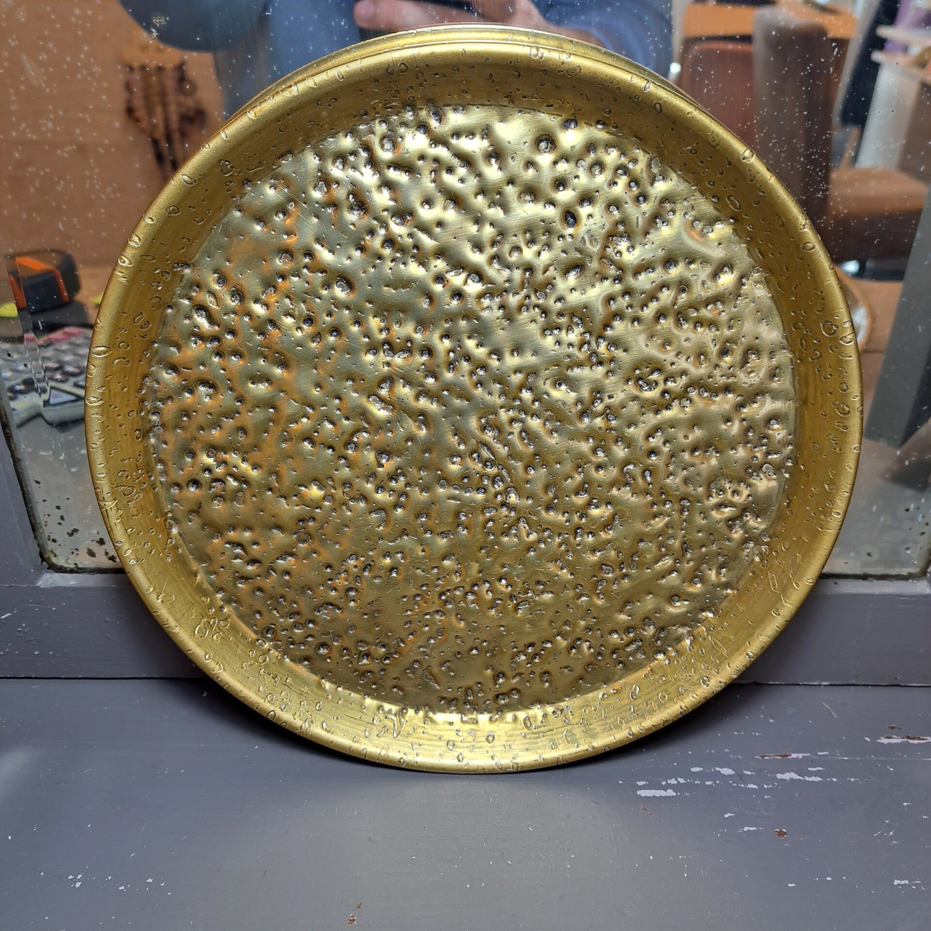 Goud dienblad met details 25cm doorsnee