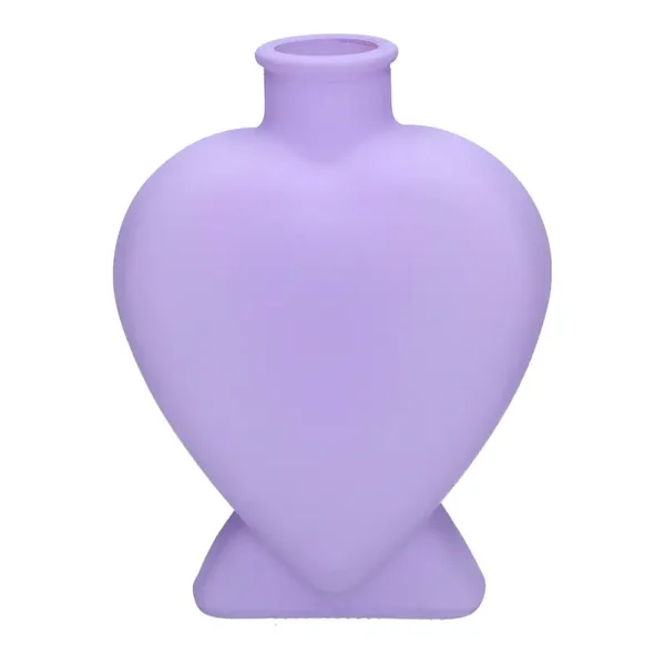 Hart vaas lavendel matt maat M 18.5 cm hoog