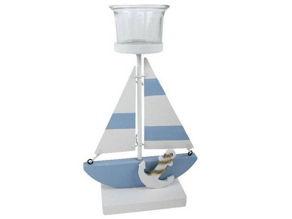 Kaarsenhouder zeilboot  14x7x23cm