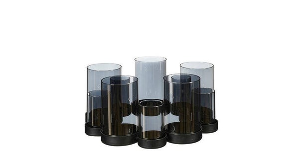 Luxe kandelaar smoke - h12xd28,5cm