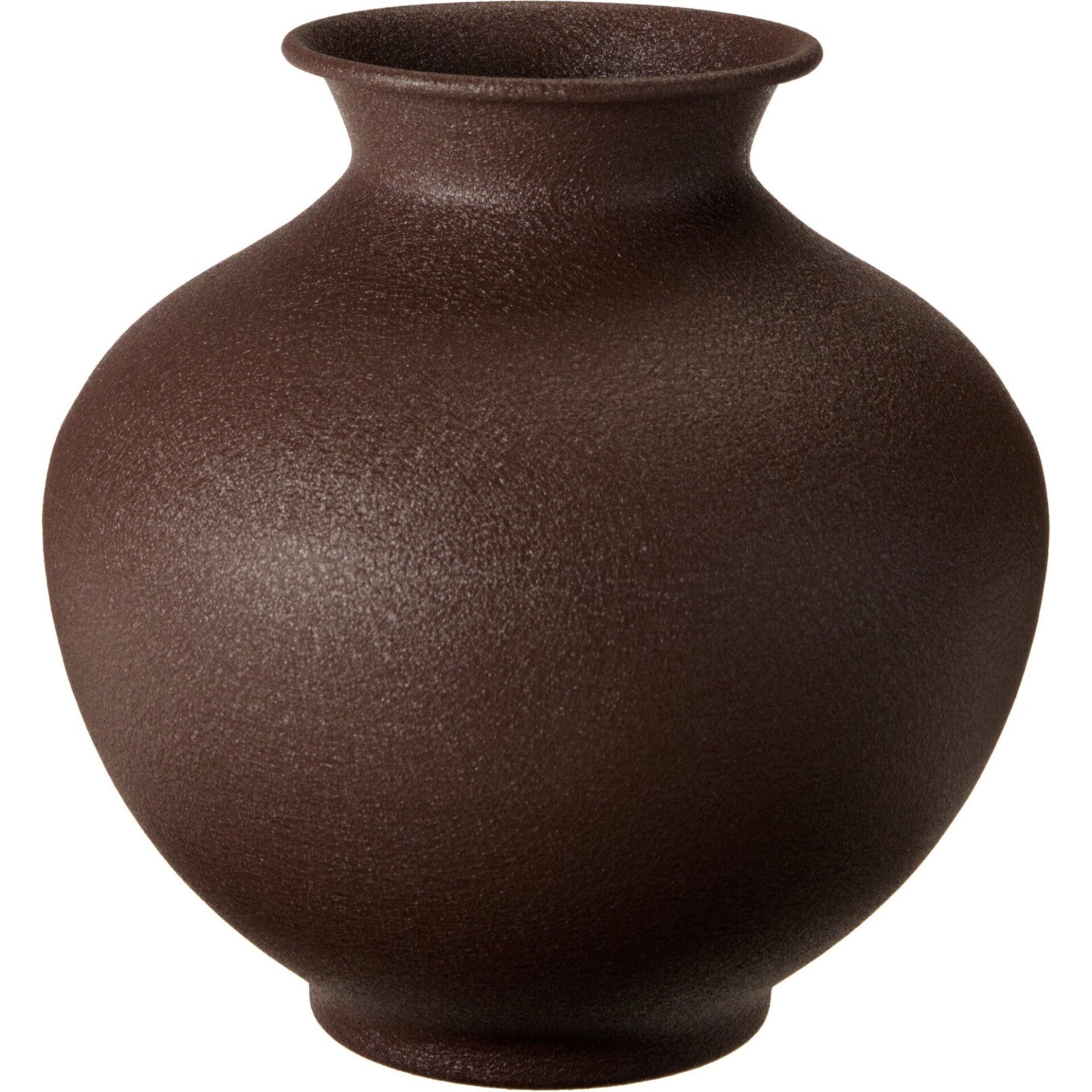 Vaas ''crock'' metaal donker bruin d22,5 h23cm