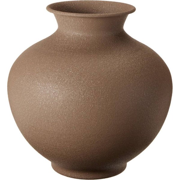 Vaas ''crock'' metaal bruin d22,5 h23cm
