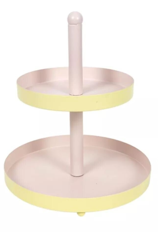 Etagere 2 kleurig metaal 20x23cm