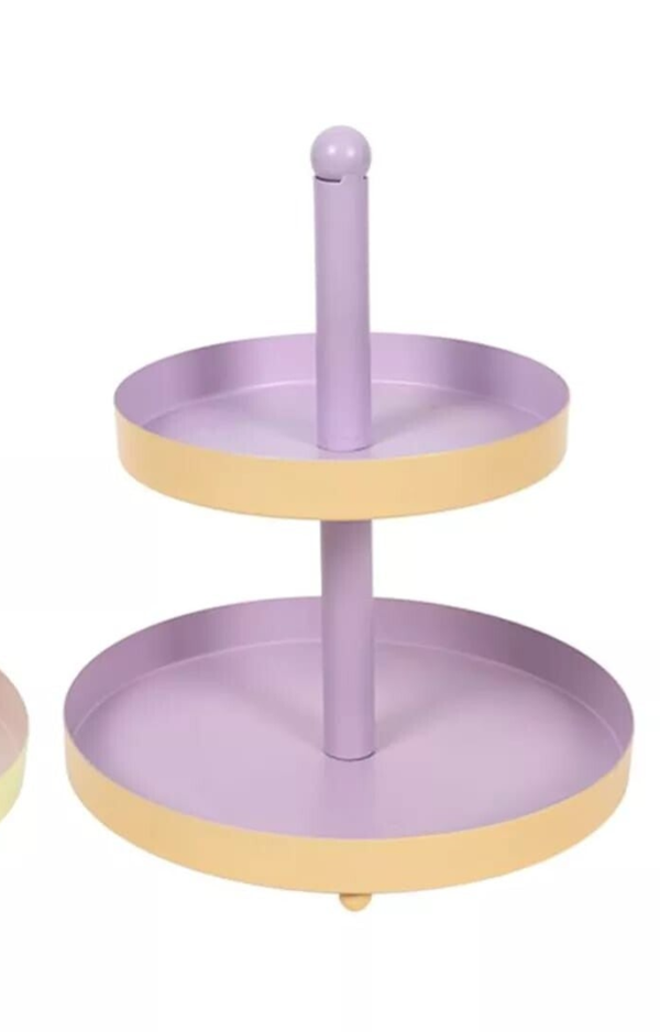 Etagere 2 kleurig metaal 20x23cm