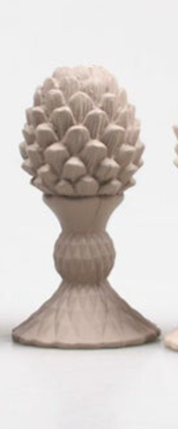 Kandelaar dennenappel 9x9x16 cm taupe