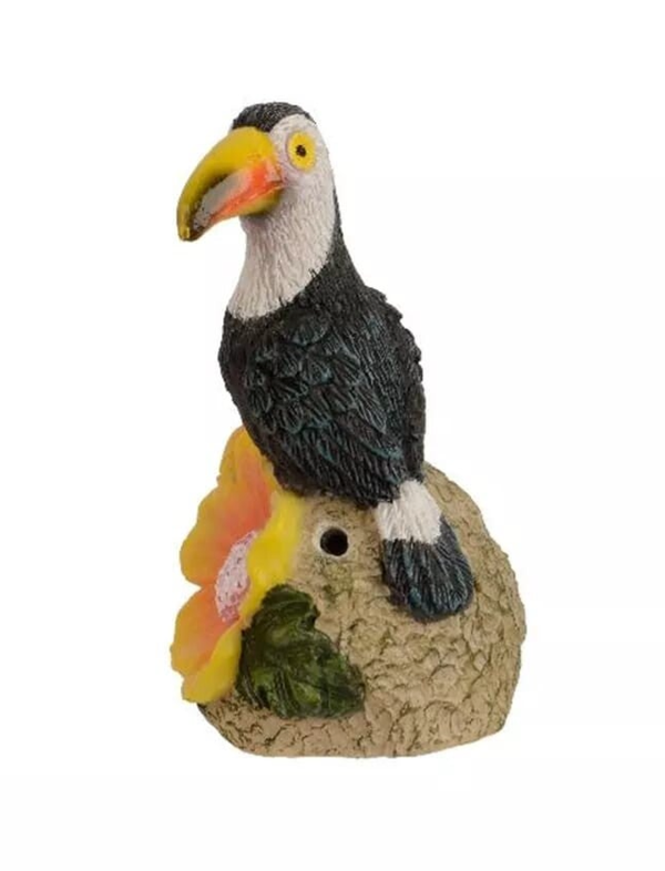 Decoratie vogel met sensor en geluid 11cmH