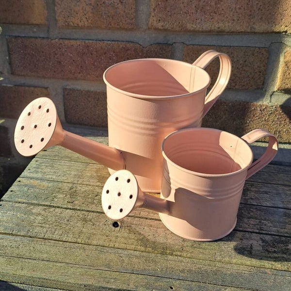 Gieter set klein en groot 7 cm en 11 cm roze