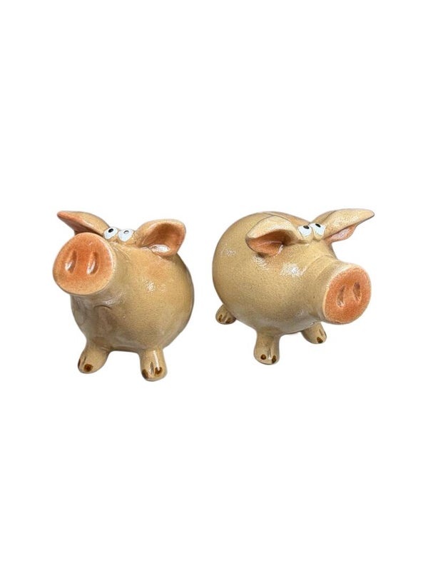 Spaarpot varken zittend met slot