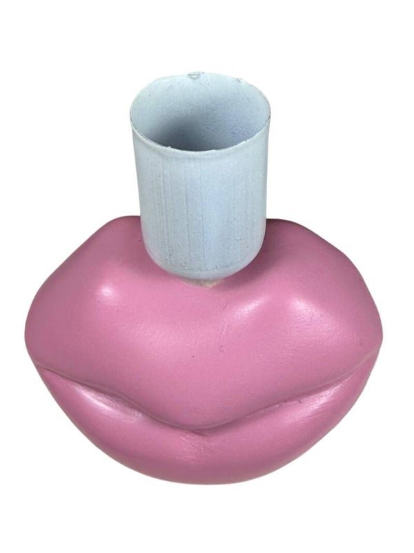 Fel roze lippen kaarsen standaard 8x8cm