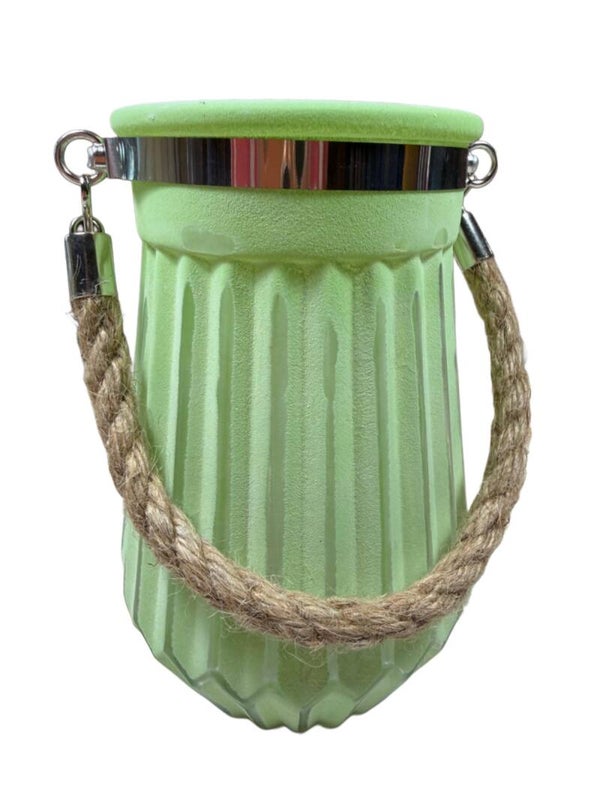 Windlicht groen 17cm H 12cm B