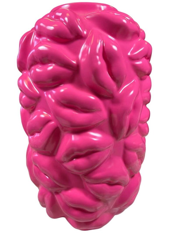 Lippen fuchsia vaas 27cm hoog