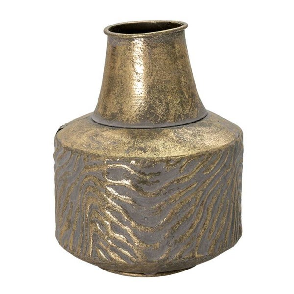 Gouden metalen vaas 15x21cm