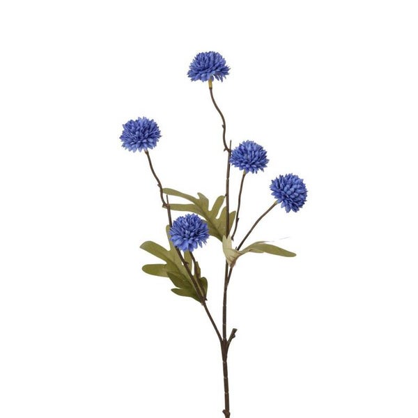 Blauwe pom pom tak klein 52 cm