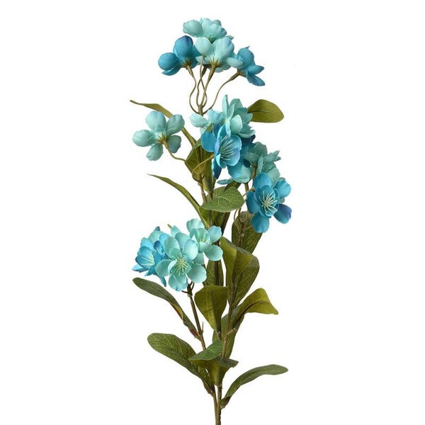 Blauw/turquoise bloesems 70cm