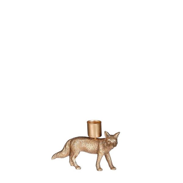 Kandelaar vos goud 11x3x8.5cm
