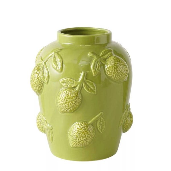 Lime groene vaas 18x20.5 cm
