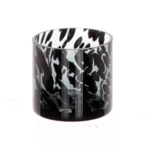 Theelichthouder panterglas 8x8cm