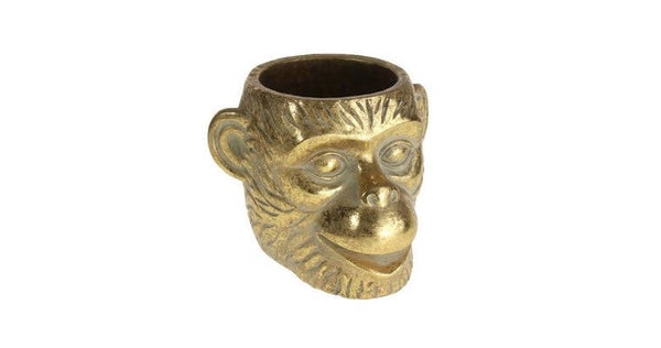 Pot cement aap goud 12x12x9.5 cm