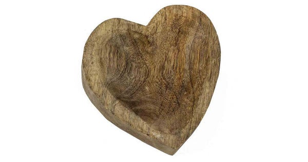 Houten schaaltje hart 10,5x10x2,5cm