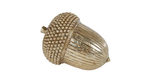 Sculptuur "acorn" goud polystone 5,7x5,7x8cm