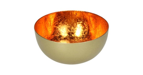 Candle stick metal orange 8x8x4cm