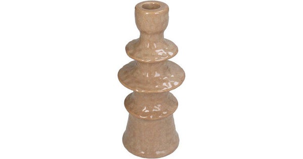 Kaarsen standaard stoneware mauve 8x8x19cm