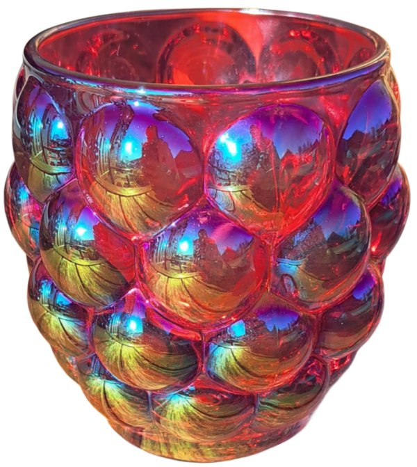 9,5x9cm Holografische theelichthouder rood