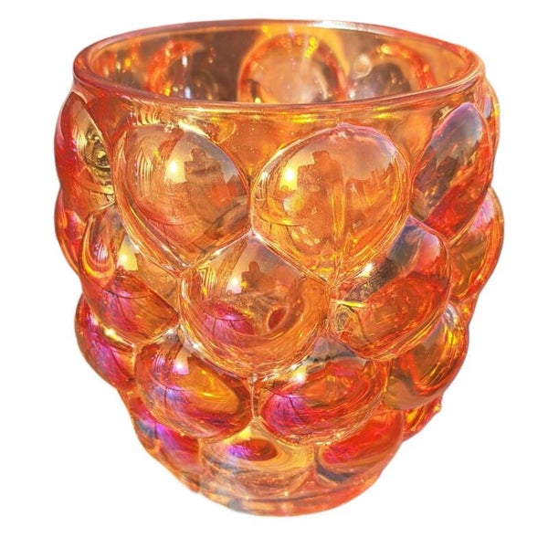 9,5x9cm Holografische theelichthouder oranje